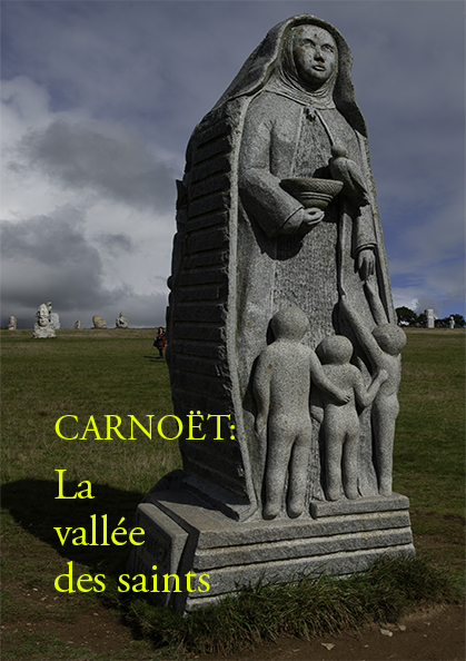 Photos de statues diverses composant la vallée des Saints à Carnoët en Bretagne